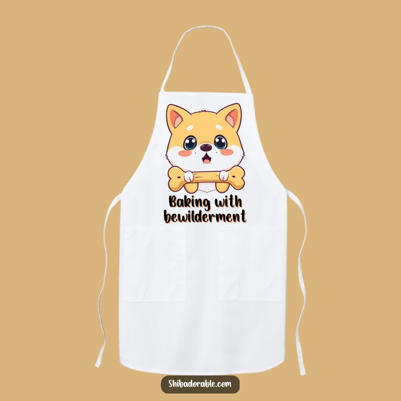 Funny Surprised Shiba Inu Bone Apron: Cook with a Smile