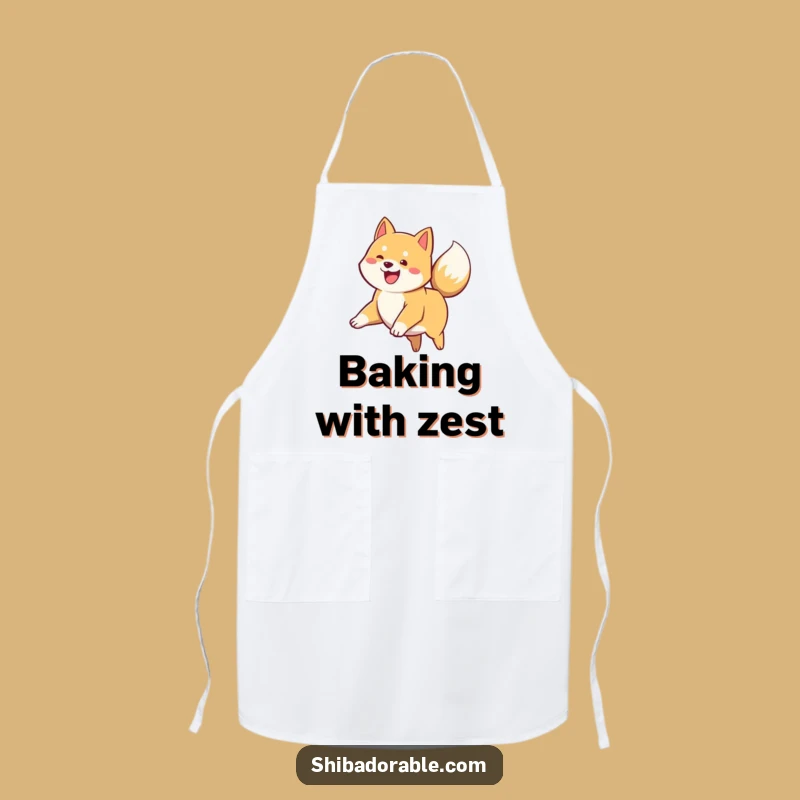 Funny Shiba Inu Puppy Leap Apron - Cook with Canine Cheer and Style
