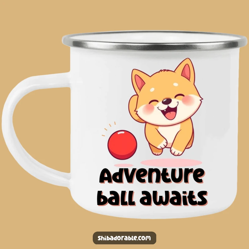 Funny Kawaii Shiba Inu Camping Mug: Adventure with Puppy Joy