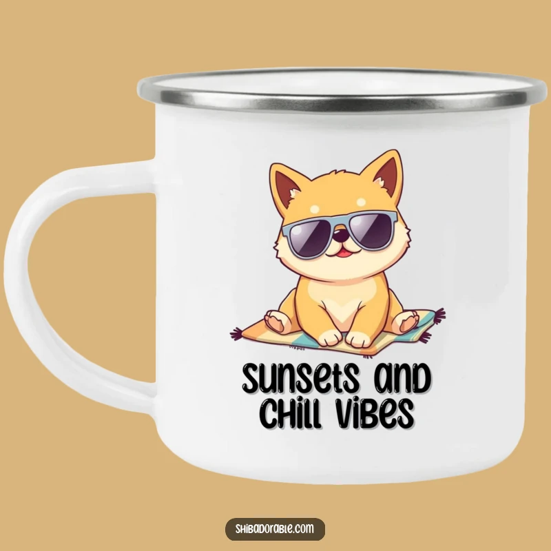 Funny Kawaii Shiba Inu Camping Mug - Durable & Hilarious Pup Mug for Outdoor Adventures