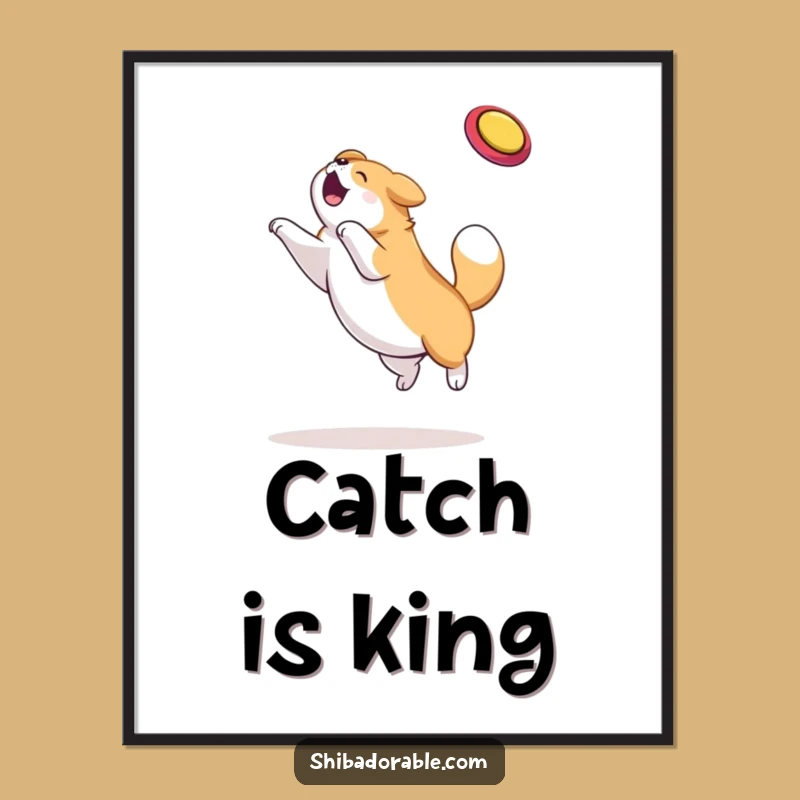 Funny Dog Frisbee Digital Art - Hilarious Canine Celebration Print