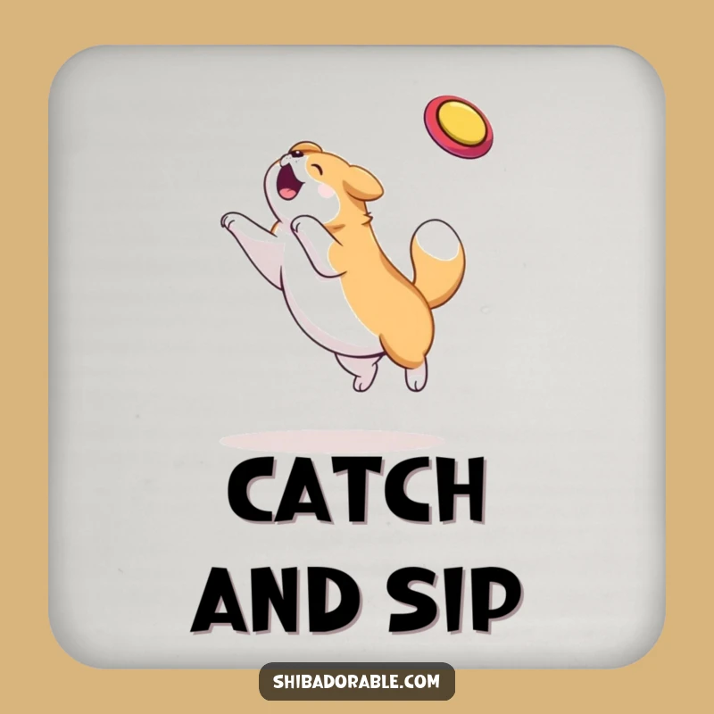 Funny Dog Frisbee Drink Coaster Set - Hilarious Pet Accessory Gift