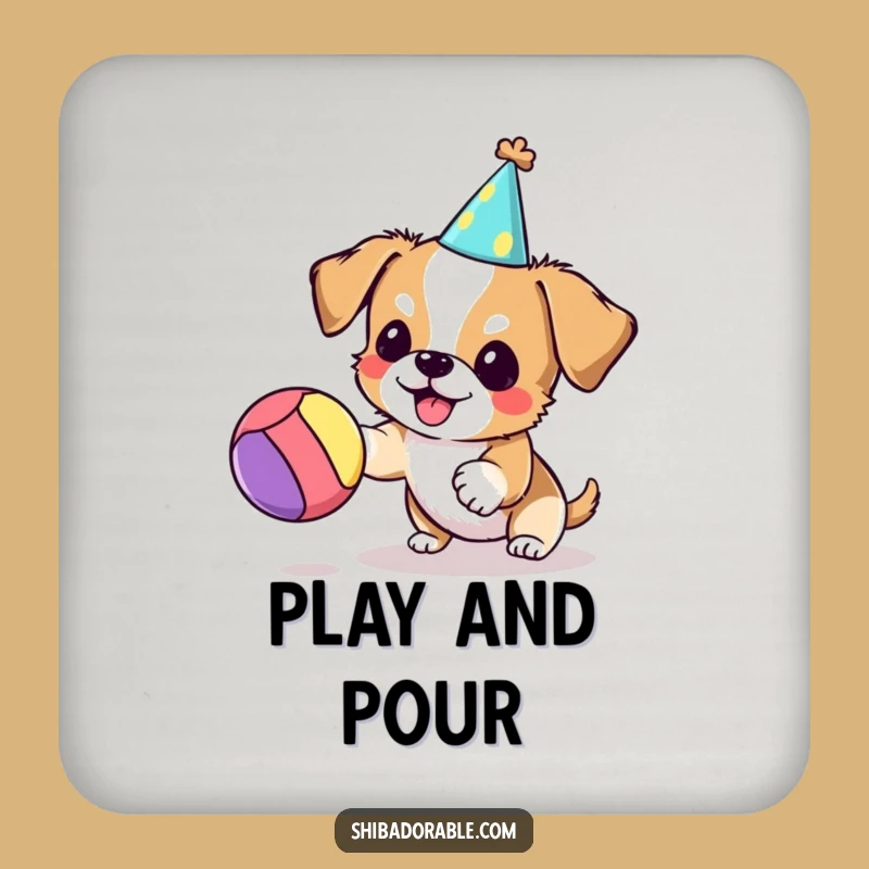 Funny Party Dog Coaster Set - Adorable and Hilarious Gift