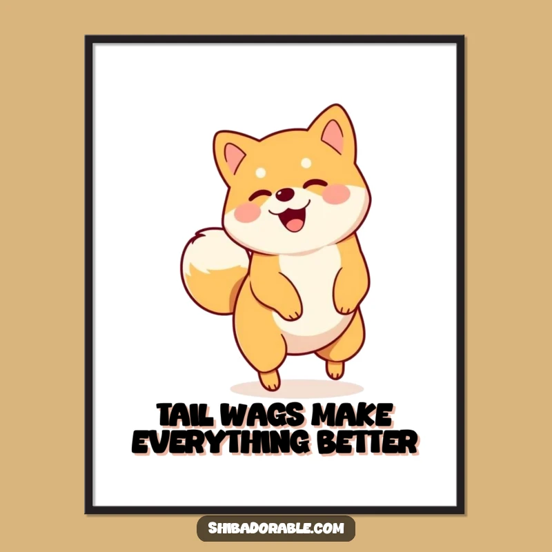 Funny Free Printable Wall Art: Spinning Shiba Inu - Playful Dog Decor